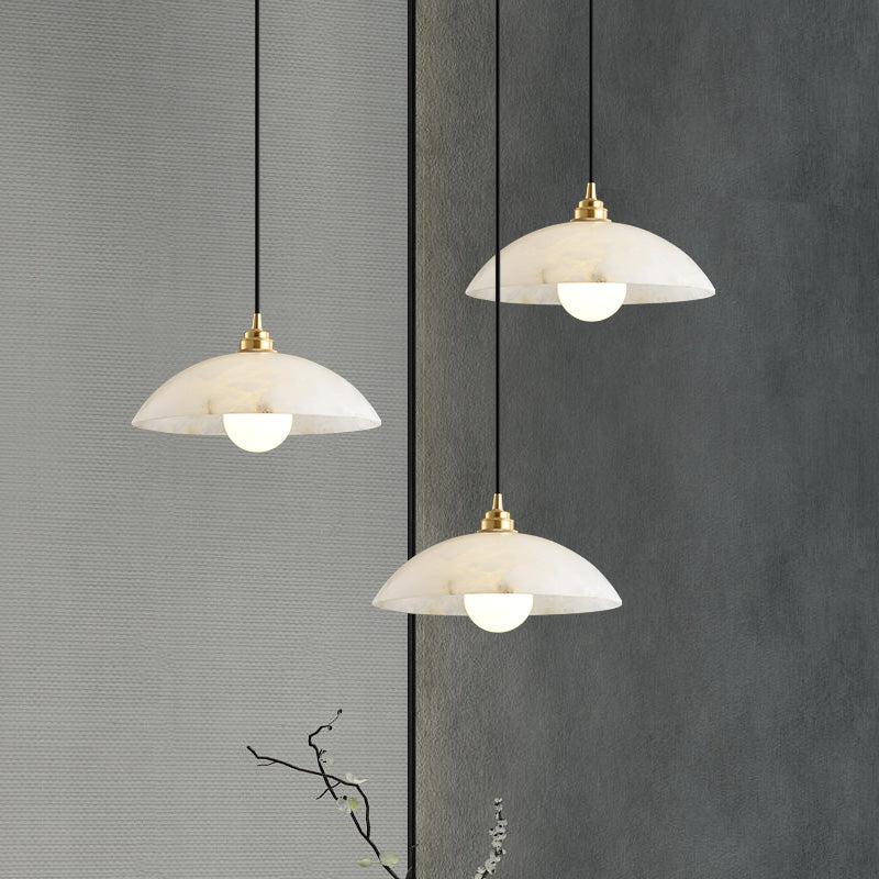 Nami Alabaster Dome Pendant Light, Cord Adjustable Hanging Lights