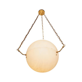 Opulent Alabaster Sphere Suspension Lamp, Pendant Kitchen Island Lamp