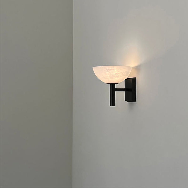 Melange Alabaster Bedside Wall Sconce, Indoor Hallway Wall Lamp