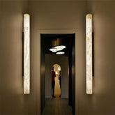 Ethereal Alabaster Grand Linear Hallway Sconce For Living Room