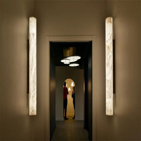 Ethereal Alabaster Grand Linear Hallway Sconce For Living Room