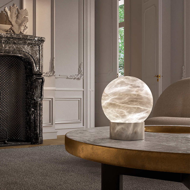 Opulent Alabaster Table Lamp, Bedside Table Lamp