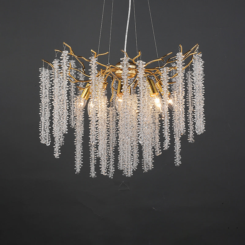 K9 Pendant Crystal Round Chandelier, Tree Branch Chandelier 23.6"D