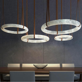 Dina Alabaster Pendant Dina Alabaster Chandelier, Halo Ring Chandelier