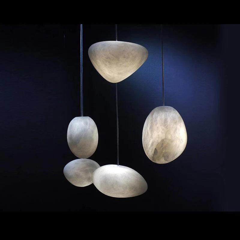 Eva Handcrafted Alabaster Pendant Light, Natural Stone Pendant