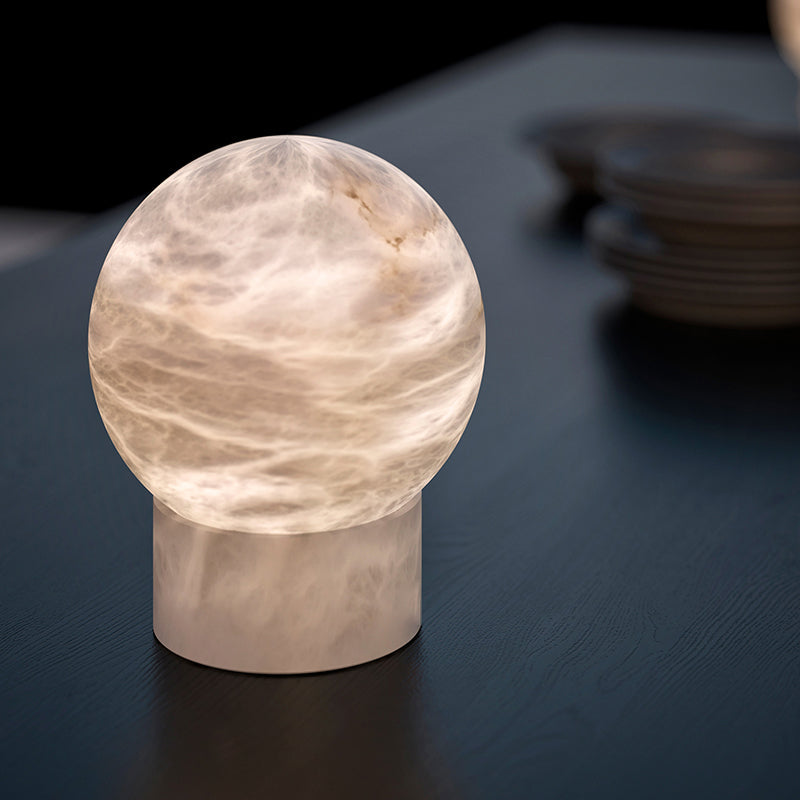 Opulent Alabaster Table Lamp, Bedside Table Lamp