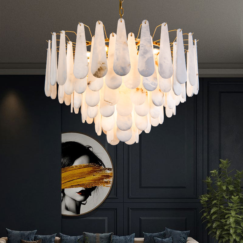 Bella Spanish Alabaster Luxury Lighting Fixtures, Elegant Chandeliers