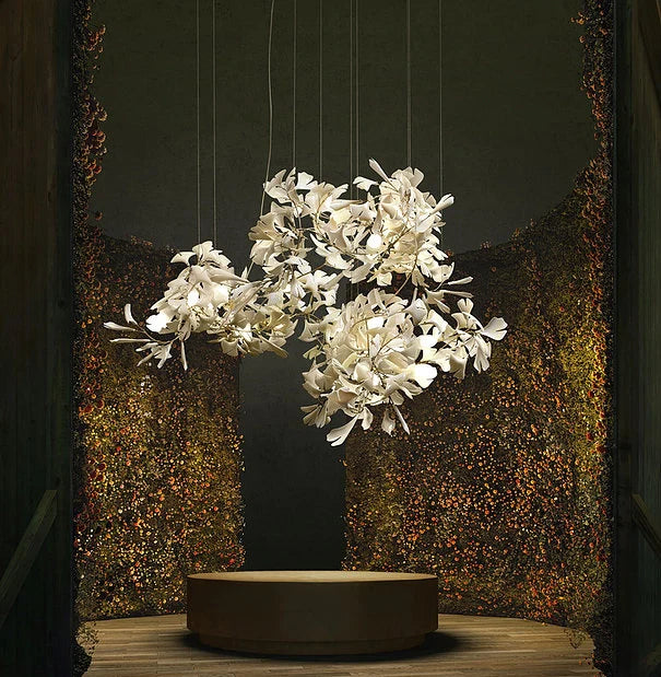 Ceramic Ginkgo Luxury Bloomwave Length Chandelier L59" L108" L118" L130"