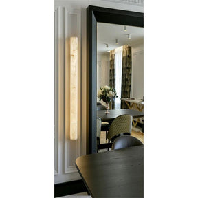 Ethereal Alabaster Grand Linear Hallway Sconce For Living Room