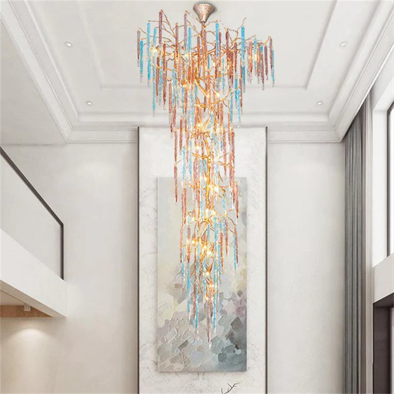 Large Colorful Tree Branch Chandelier