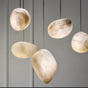 Eva Handcrafted Alabaster Pendant Light, Natural Stone Pendant