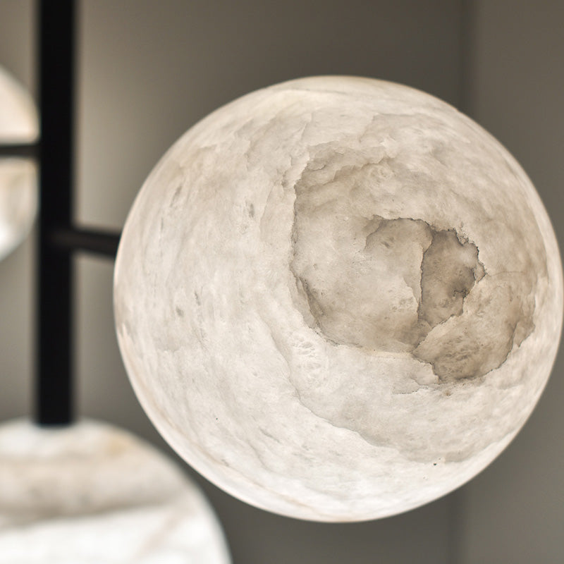 Opulent Sphere Delight - Modern Artistic Alabaster Chandelier Light