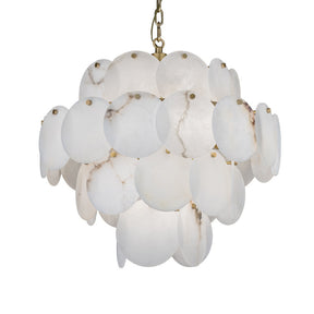 Glow Modern Round Alabaster Chandelier Light, Luxurious Round Chandelier