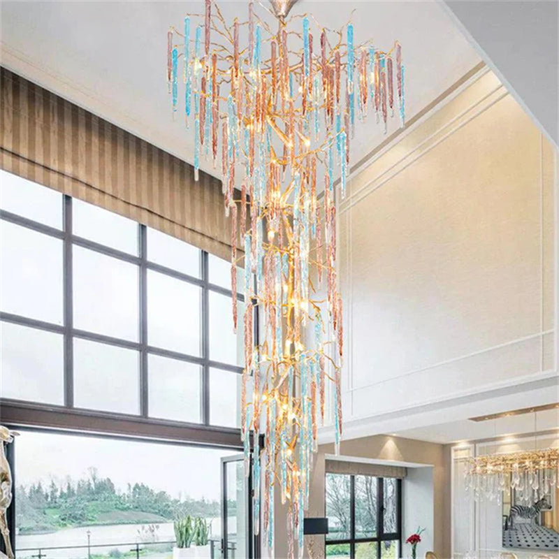 Large Colorful Tree Branch Chandelier