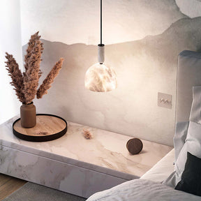 Alex Alabaster Bedside Pendant Light, Bedroom Pendant