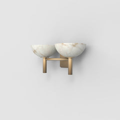 Melange 2 Lights Alabaster Wall Sconce, Indoor Hallway Wall Lamp