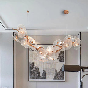 Krisanna Leaf Glass Flower Linear Chandelier