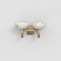 Melange 2 Lights Alabaster Wall Sconce, Indoor Hallway Wall Lamp