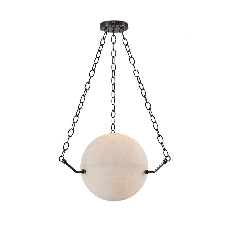 Opulent Alabaster Sphere Suspension Lamp, Pendant Kitchen Island Lamp