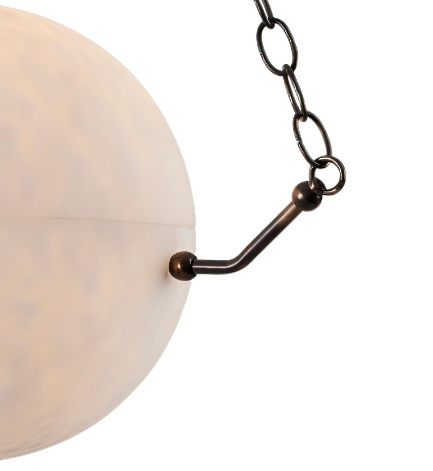 Opulent Alabaster Sphere Suspension Lamp, Pendant Kitchen Island Lamp