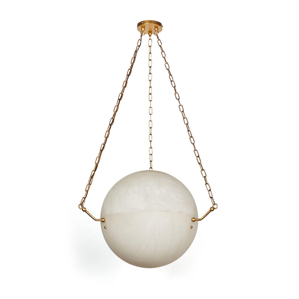 Opulent Alabaster Sphere Suspension Lamp, Pendant Kitchen Island Lamp