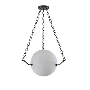 Opulent Alabaster Sphere Suspension Lamp, Pendant Kitchen Island Lamp