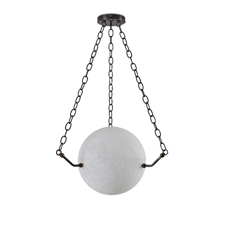 Opulent Alabaster Sphere Suspension Lamp, Pendant Kitchen Island Lamp