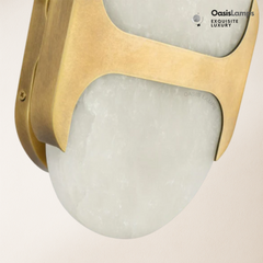 Odin Alabaster Small Wall Sconce 9"H#Color_Brass
