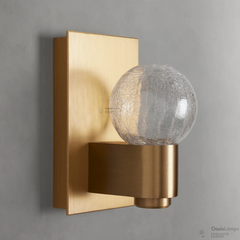Casen Ablown Crackle Glass Globe Wall Sconce
