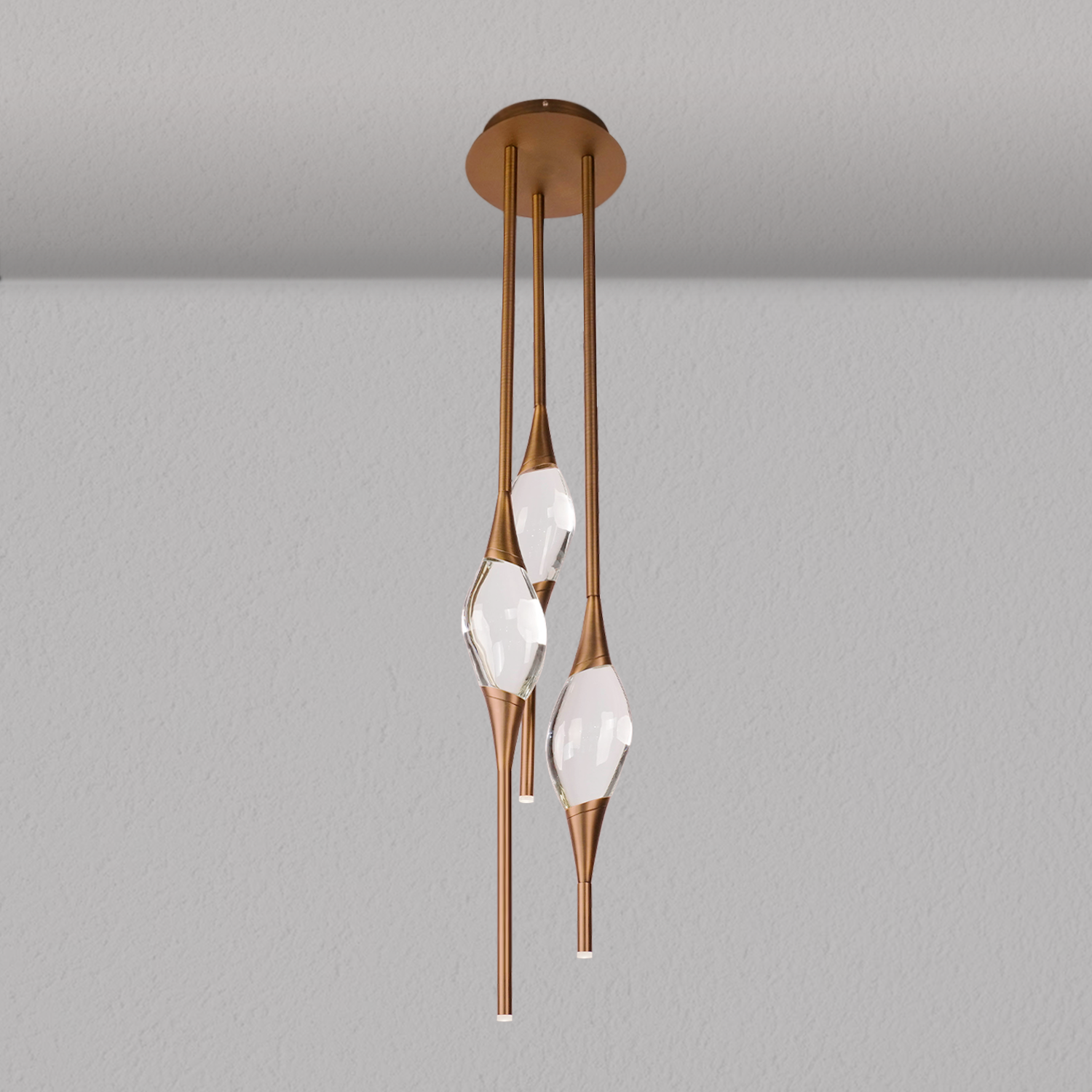 PEZEO 3-CRYSTAL Chandelier 8''DPEZZEO 3-CRYSTAL Chandelier D8''