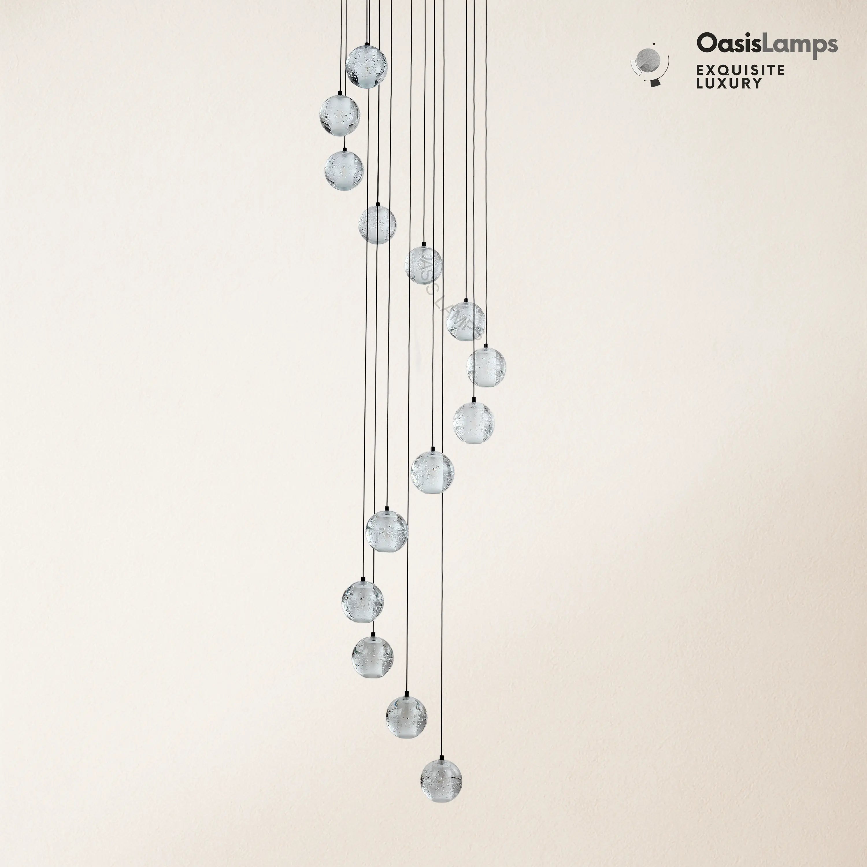 Pearl Ball Ceiling Chandelier 14 20 Light#Color_black,size_14-light