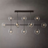 Globe Glass Modern Linear Chandelier 72"W