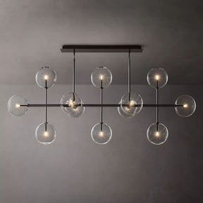 Globe Glass Modern Linear Chandelier 72"W