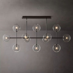 Globe Glass Modern Linear Chandelier 72"W
