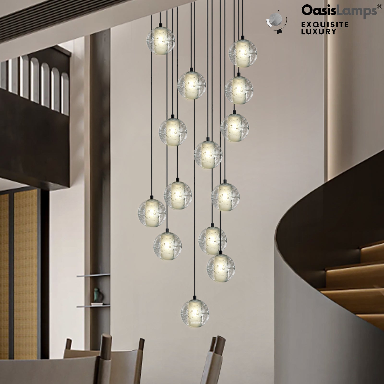 Pearl Ball Ceiling Chandelier 14 20 Light#Color_Black,size_14-light