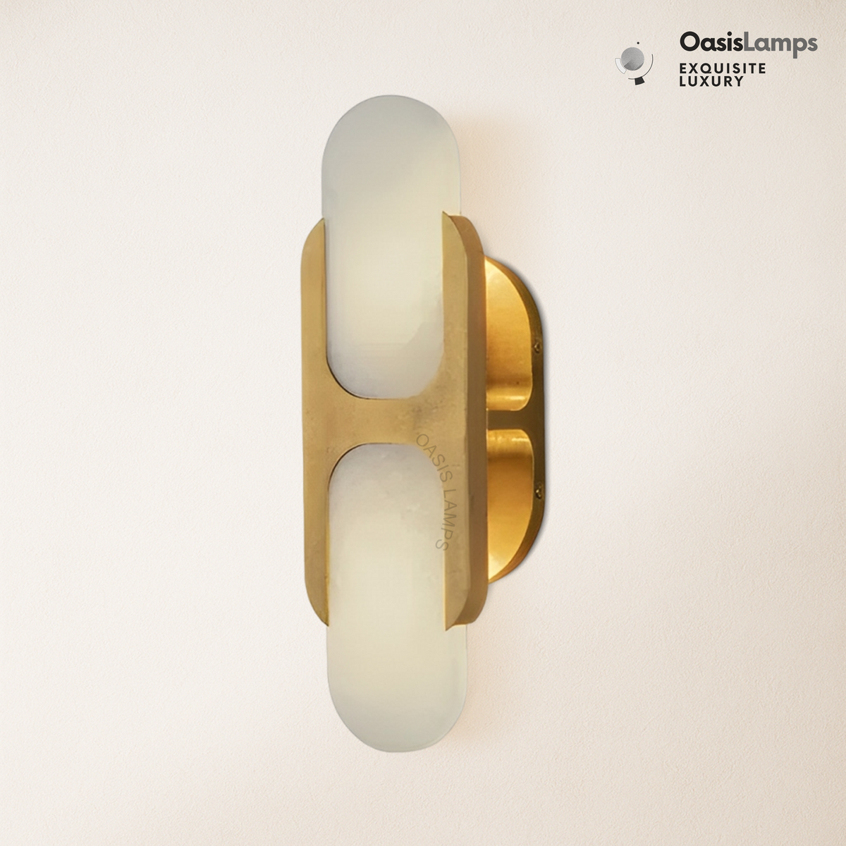 Odin Alabaster Medium Wall Sconce 14"H#Color_brass