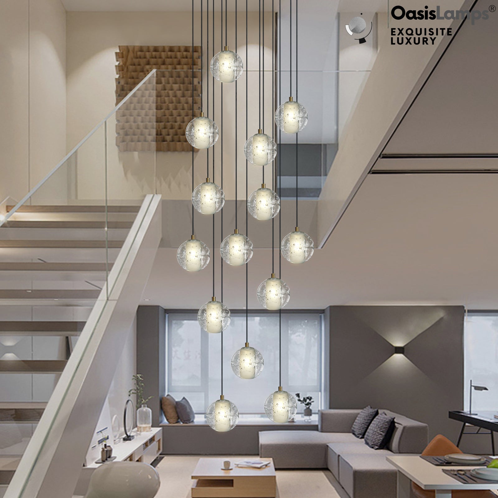 Pearl Ball Ceiling Chandelier 14 20 Light#Color_Brass,size_14-light