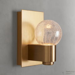 Casen Ablown Crackle Glass Globe Wall Sconce