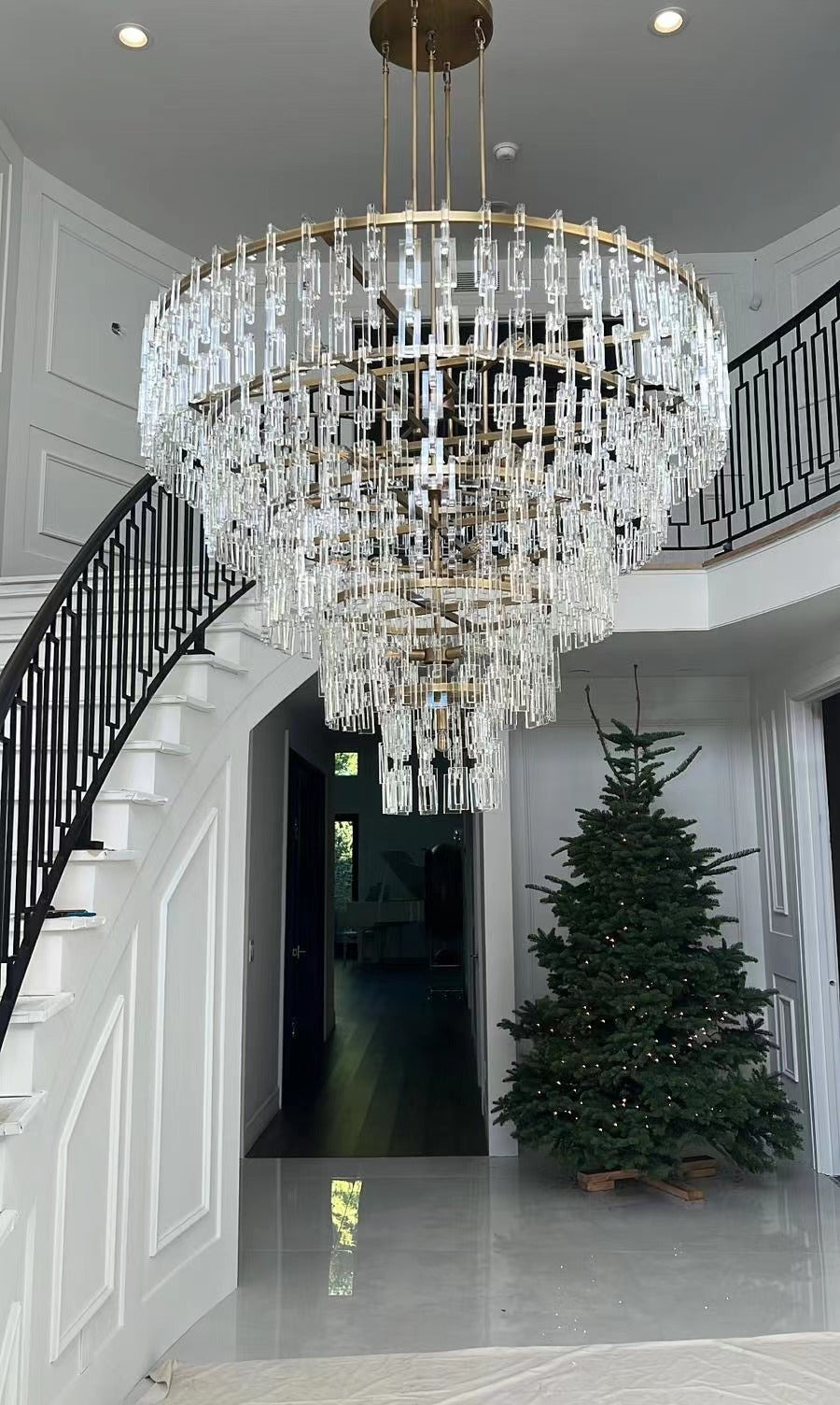 Marignac Crystal Chain  Multi-Tier Round Chandelier 36" 48" 60"