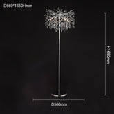 Salome Gold Clear Crystal Floor Lamp For Bedroom, Living Room