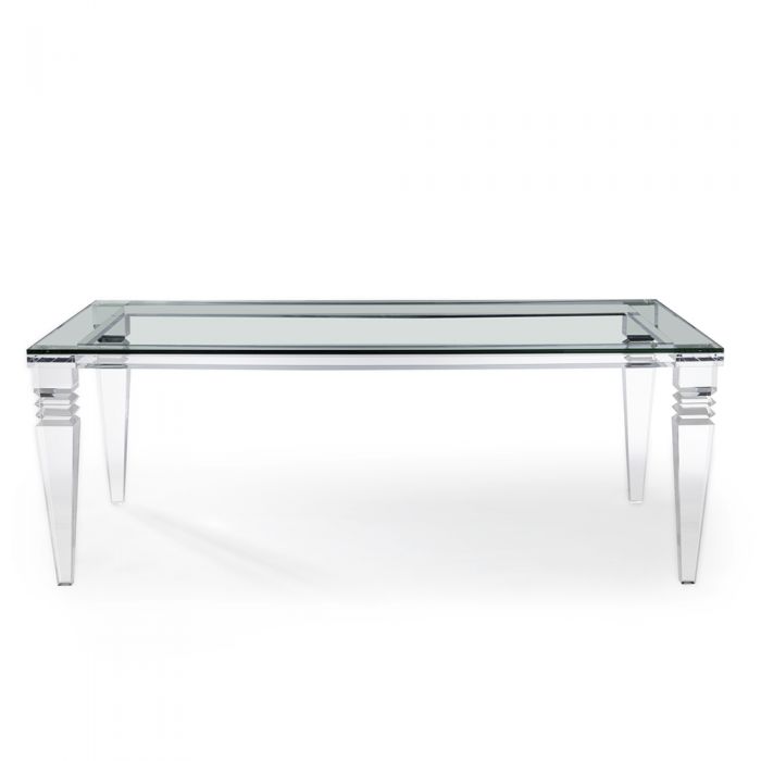 Acrylic/Glass Home Rectangular Dining Table
