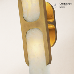 Odin Alabaster Large Wall Sconce 17"H#Color_Brass