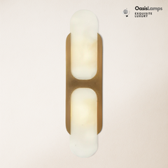 Odin Alabaster Large Wall Sconce 17"H#Color_Brass