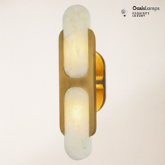 Odin Alabaster Large Wall Sconce 17"H#Color_Brass