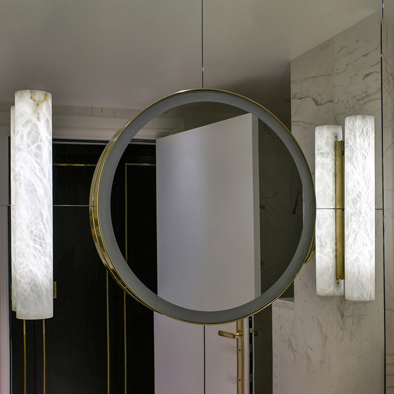 Ethereal Alabaster Linear Hallway Sconce Light For Living Room