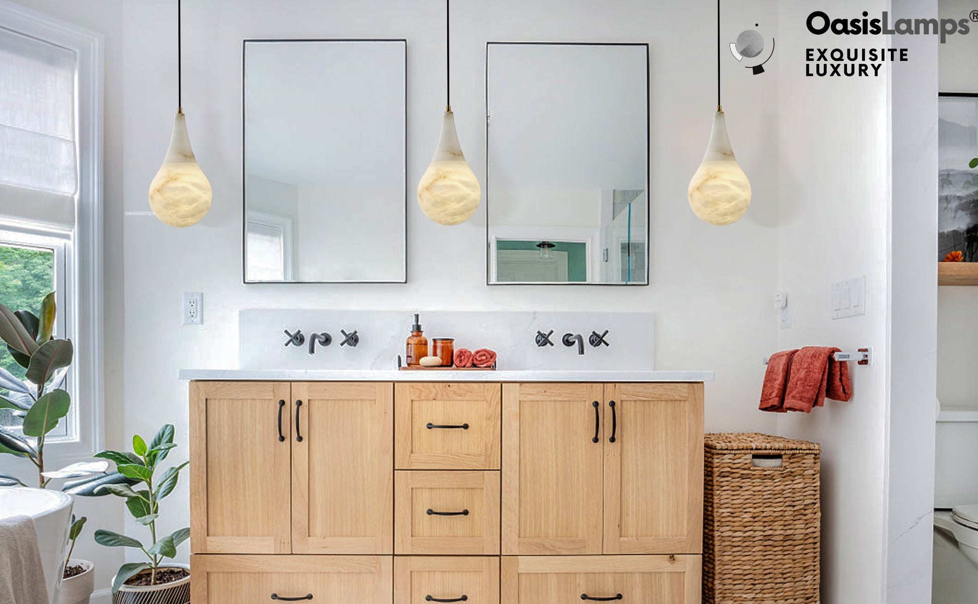 Ares Alabaster Modern Pendant 6" 7.1" D#color_brass