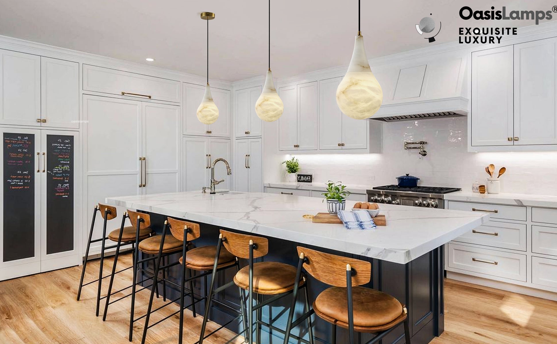 Ares Alabaster Modern Pendant 6" 7.1" D#color_brass