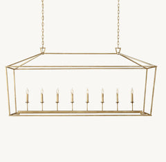 19TH C. ENGLISH OPENWORK RECTANGULAR CHANDELIER 72"