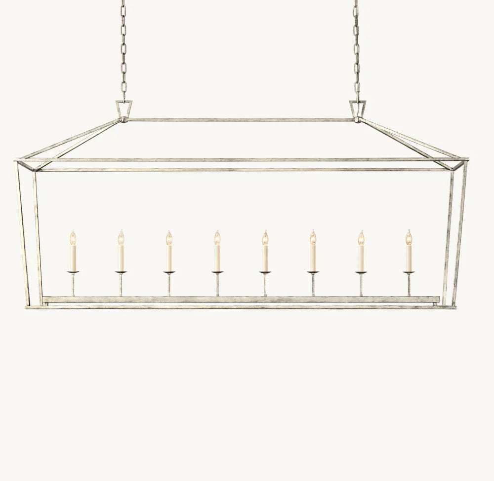 19TH C. ENGLISH OPENWORK RECTANGULAR CHANDELIER 72"