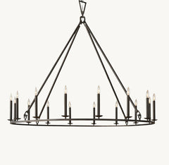 19TH C. ENGLISH OPENWORK ROUND CHANDELIER 60"